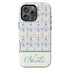 Custom Name Blue Mediterranean Tiles iPhone Case